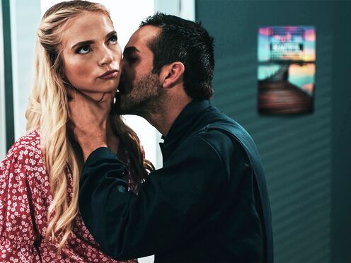 Tiny blonde teen schoolgirl let janitor rail her bushy cunt in class