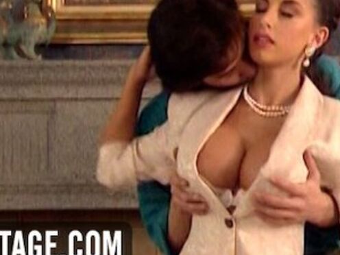 Vintage anal fuck with Sarah Young in stockings