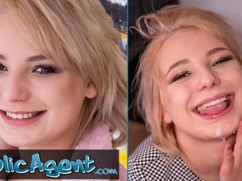 Short Hair Blonde Teen Picked Up for Public Fun