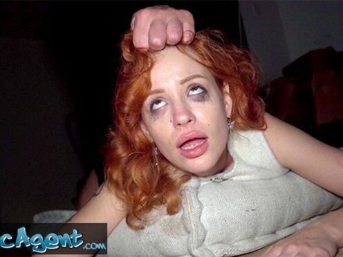 Redhead Babe Squirts on Shaft in Public