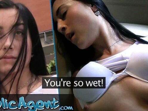 Black-Haired Babe Ravaged Hard in a Car