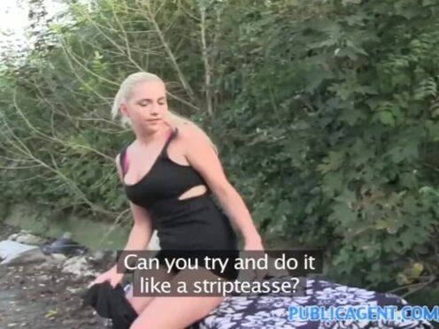 Public Pounding: Blonde Babe on All Fours