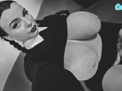 Big Titted Wednesday Addams Cosplay Solo Play