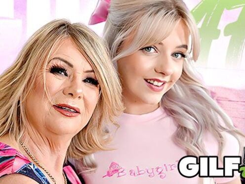 GilfAF- Stepgrandma & Charming Teen Lick Each Other's Cunts & Fuck on the Couch