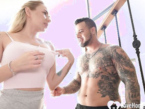 Landlord's Girlfriend watches while we fuck hard