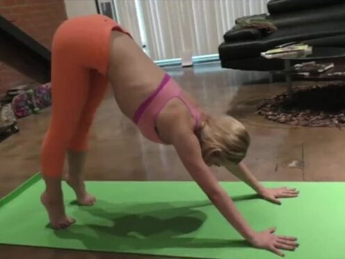Yoga babe assfucked in POV