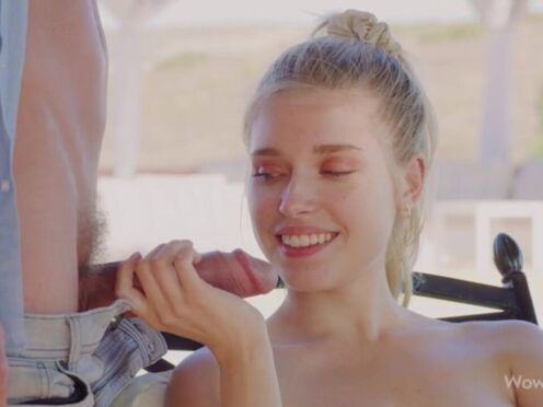 Poolside Blonde Pretty Deepthroats & Gets Pounded