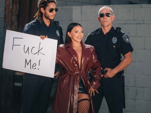 Horny Brandy Begs for Cops' Dicks