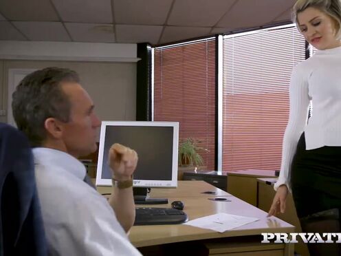 Titty british beautiful babe Sienna working bossman's shaft in office
