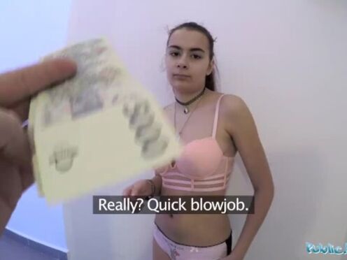 Stairwell Pounding for Shaven Russian Schoolgirl