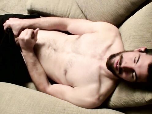 StraightNakedThugs: Handsome Bearded Hunter Strokes & Blasts Warm Cum