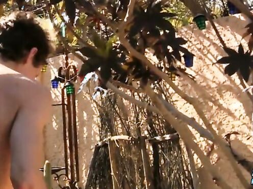 ZackRandall: Handsome Derrick Dickem Strokes His Juicy Shaft Under The Sun