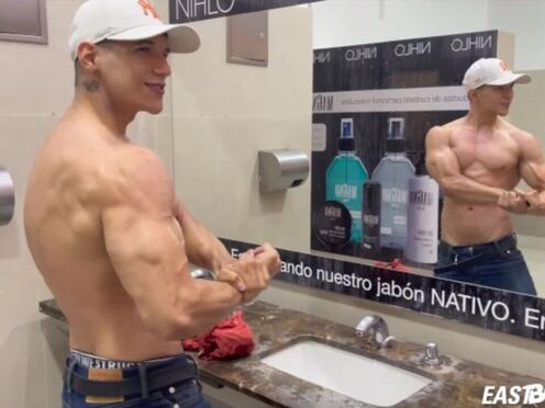 Pretty sexy hunk boy Jhon Bianco shows off muscles