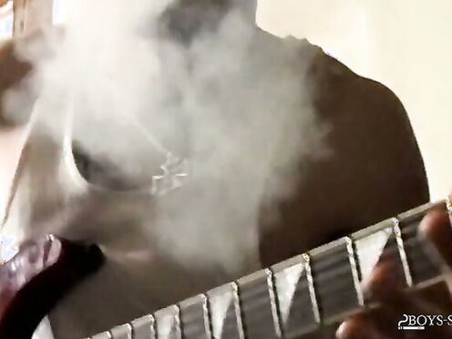 BoysSmoking: Axel Smokes Heavy While Rocking Out & Stroking His Meat
