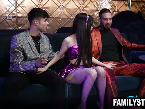 Ronnie Violet spitroasted by step sibling & step daddy