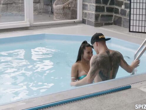 Asian Babe Polly Pons Couldnt Resist From Pool Boy Big Cock