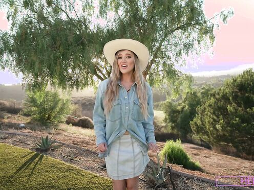 Cowgirl Blake Blossom Teases With Her Tits Outdoors