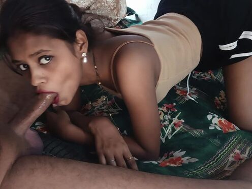 Charming  Prick Sucker Indian Wifey Deep Throat Prick Blowjob