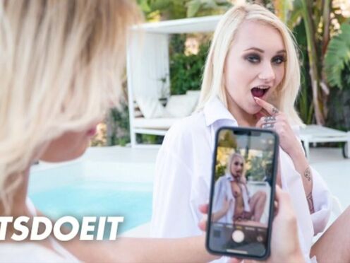 Blonde Beauties Lika & Marilyn's Steamy Lesbian Encounter