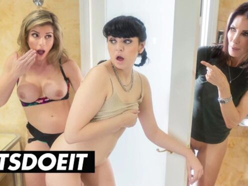 Stepdaughter's Thirst for Sexy Lesbian Threesome