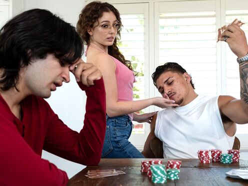 Poker game with high stakes for teen couple & then he lost