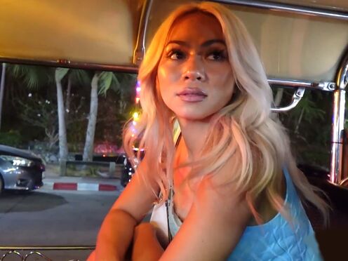 Blonde Asian MILF picked up in a TukTuk & banged hard at home