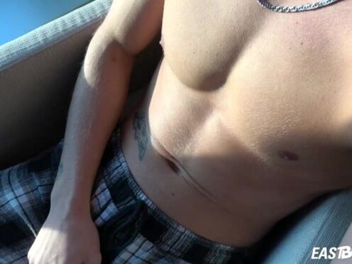 EastBoys - Muscle boy Tommy Gold jerks his big cock