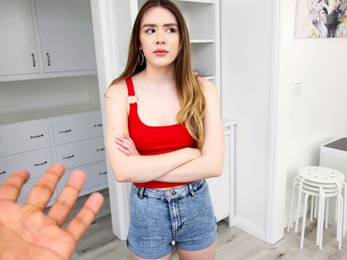 Stripper teen step sister flashes & fucks her big cock step brother
