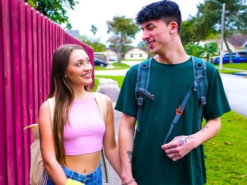 Big cock aspiring porn star fucks bushy teen step sister for practice