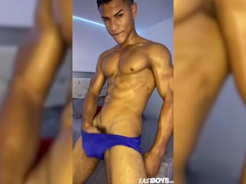 Sexy latino boy striptease & wanking