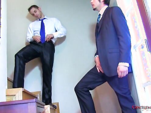 GentlemensCloset: Silky Handjob Leaves Clint Moaning Prick Spurting Across Levis