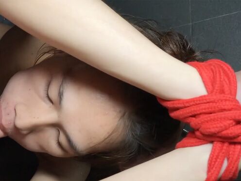 Submissive Asian TS giving a blowjob to huge dick white best friend