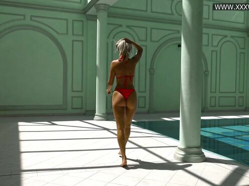 Mary Kalisy hot brunette milf in red lingerie