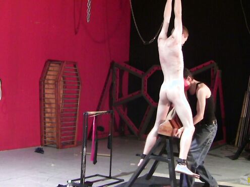 BadBoyBondage: Dom Damien Rage Edges Aiyden Moores Throbbing Erection On The Ben