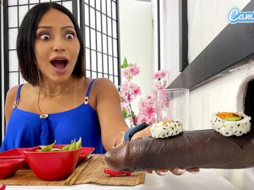 Big Tit Stepmoms in Sushi Glory Hole BBC Blowjob