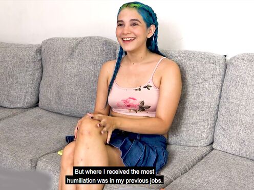 Latin teen gamer deepthroat BJ & rough anal sex at casting