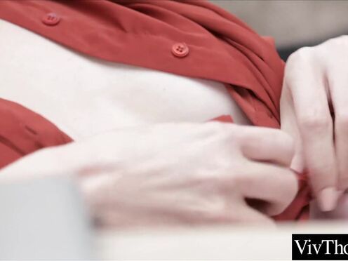 Gorgeous lesbian licks her bosses muff