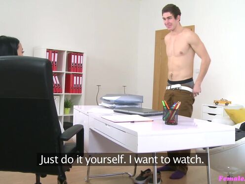 Porn agent Ana is gorgeous content with the young applicant's girth