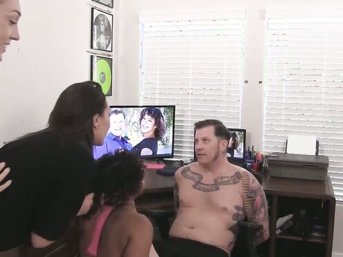Restrained Officer Made To Watch Sinn Sages Lesbo Threesome With Two Sexy Babes