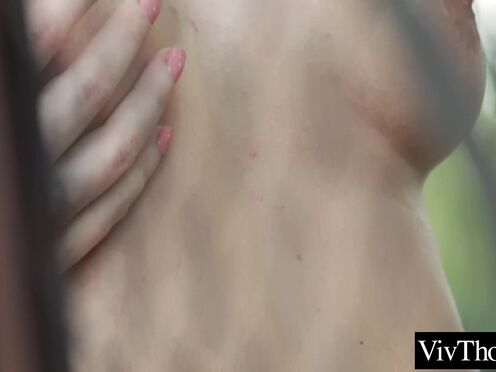 Lesbian ginger fingers a stranger