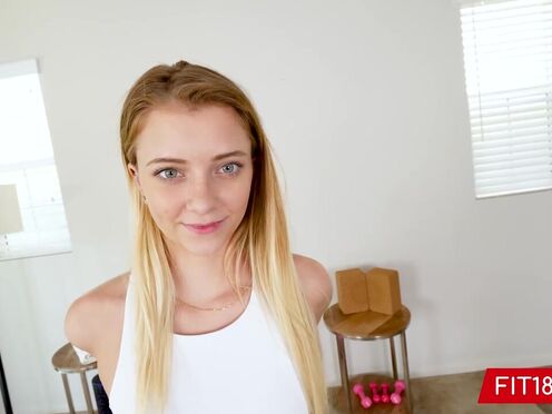 Skinny Flexible Teen w Bushy Cooter Spreads Wide