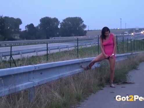 Pretty women feel best when they pee outside