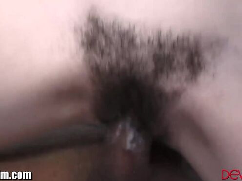 Nanny is lustful after work so she rides the boss