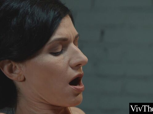 Hot blonde massages satisfying brunette before eating her moist twat