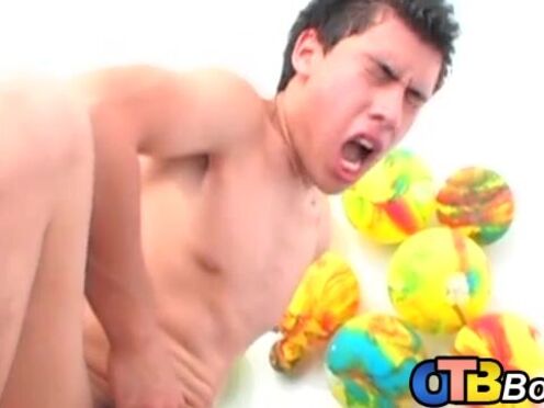 Hot Latino twink moans from pleasure during sexy train fuck