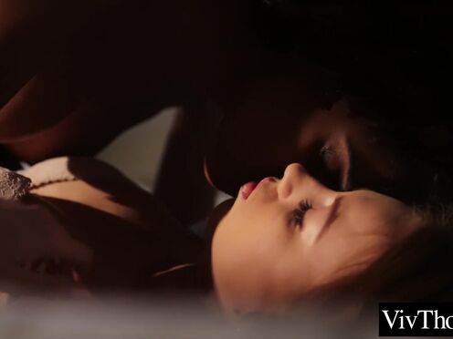 Black beautiful babe follows her lover home & fucks her to orgasm