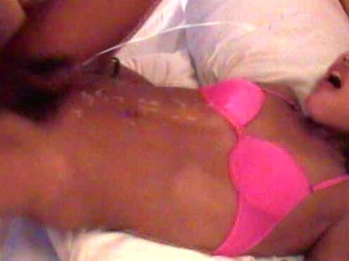 Shemale beautiful babe in revealing lingerie cums hard during assfuck