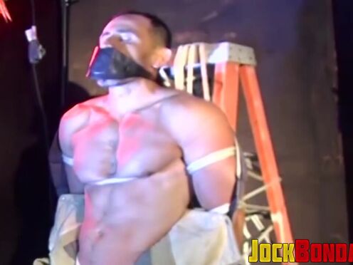 Dominated fireman tries to set himself free but cant do it