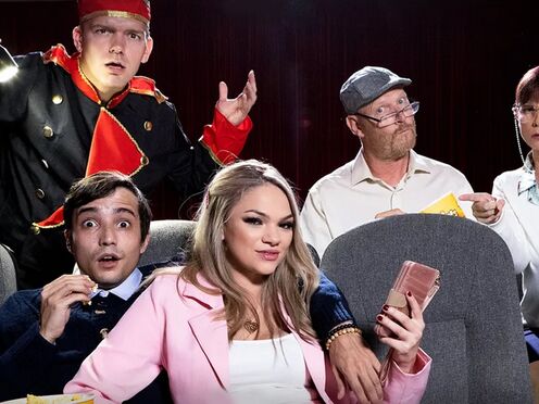 Movie theatre had teen couple fucking disburbing old people trying to watch
