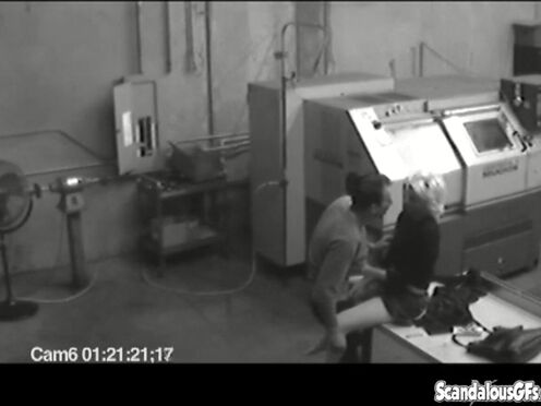 Co workers masturbating in lustful office warehouse